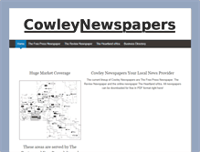 Tablet Screenshot of cowleynewspapers.com